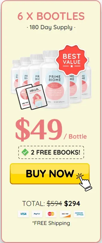Primebiome price 6 bottle
